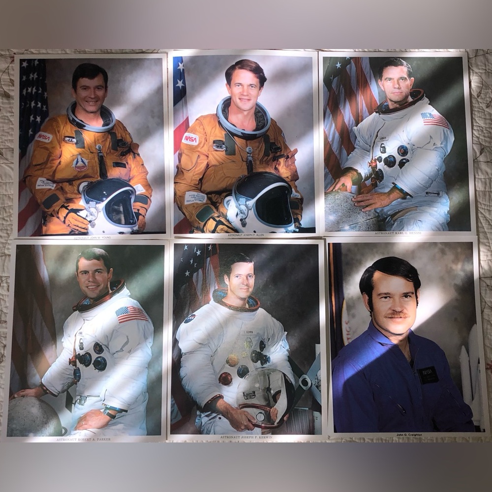 Vintage 1980 “The NASA Collection” Astronaut Portraits Set of Six